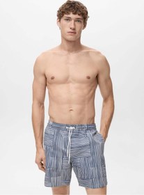 تصویر خرید اینترنتی مایو مردانه آبی مانگو 17021285 Çizgili mayo