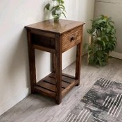 تصویر کنسول چوبی آقای نجار مدل مینی کافی بار کشودار 