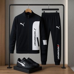 تصویر ست سویشرت شلوار مردانه MotorSport مدل 5252 رنگ مشکی 