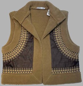 تصویر وست تدی چرم گلدوزی سنتی – مدل بوهو لاکچری 