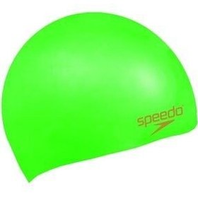 تصویر کلاه شنا سبز مردانه و زنانه شناگر سیلیکونی بونر طلا اسپیدو SPEEDO 