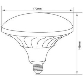 تصویر لامپ ال ای دی قارچی 50 وات پارس شعاع توس Mushroom LED lamp 50 watt Pars Shua Tos