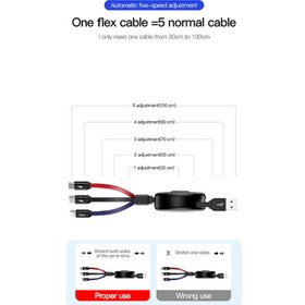 تصویر کابل تبدیل USB به لایتنینگ/USB-C/microUSB توتو مدل BB3B طول 1 متر ا Totu BB3B Multi Cable Totu BB3B Multi Cable