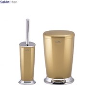 تصویر ست سطل و برس ایمن آب مدل ونیز با درب کروم رنگی 