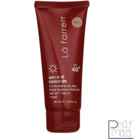 تصویر کرم ضد آفتاب رنگی لافارر SPF40 مخصوص پوست خشک و معمولی حجم ۴۰ میلی لیتر 