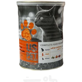 تصویر کنسرو گربه بالغ مرغ و کدو تنبل و سنبل الطیب یو اس پت ایرانی 400 گرم Uspet Can Adult Cat Chicken 