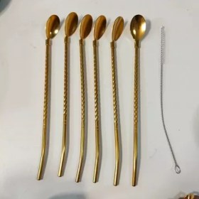 تصویر نی شربت خوری استیل 