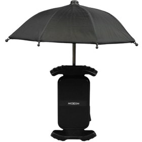 تصویر هولدر موبایل موتور سیلکت همراه با چتر برند موکسوم motorcycle mobile phone holder with Moxom brand umbrella 