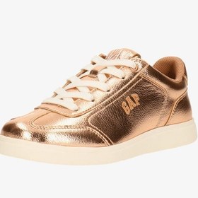 تصویر کفش ورزشی متالیک دخترانه با بندهای گره‌دار برند gap Girls' Metallic Sneakers with Lace-Up Closure