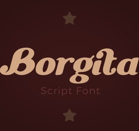 تصویر فونت خط خطی Borgita Italic 