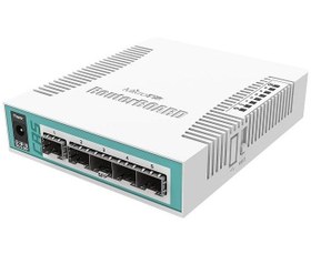 تصویر سوئیچ ۵ پورت میکروتیک مدل CRS۱۰۶-۱C-۵S mikrotik-routerboard CRS106-1C-5S 5-Port Cloud Router Gigabit SFP Smart Switch