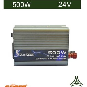 تصویر اینورتر شبه سینوسی 500 وات، 24 ولت برند SUOER مدل SAA-500B 
