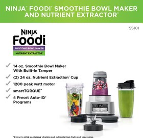 Ninja SS151 TWISTi Blender DUO, High-Speed 1600 WP Smoothie Bowl Maker &  Nutrient Extractor* 5 Functions for Smoothie Bowls, Spreads & More