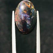 تصویر نگین اپال مشکی تراش اوال اصل سایز 11*18 