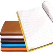 تصویر دفتر نقطه ای بولت ژورنال ۱۰۰ برگ جلد چرمی دکمه دار 