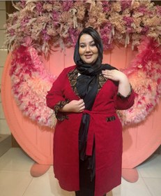 تصویر مانتو کبریتی طرح گلیم 140 