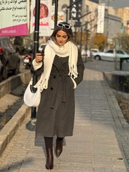 تصویر پالتو زنانه - زغالی / سایز 