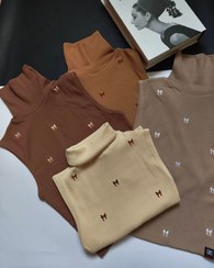 تصویر کراپ تاپ یقه اسکی پاپیون پاپیونی 