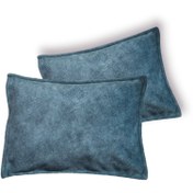 تصویر روبالشی کودک پارچه مخمل مبلی – نرم، لطیف و استاندارد برای خواب راحت کودک تک عددی - فیروزه‌ای 