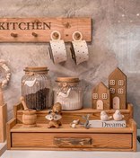 تصویر استند چوبی دو پله کشودار مسترکلاغ 