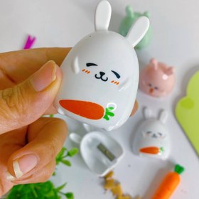 تصویر مداد تراش خرگوشی - سفید 