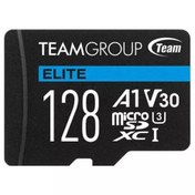 تصویر کارت حافظه microSDXC تیم گروپ مدل ELITE کلاس 10 استاندارد UHS-I U3 سرعت 90MBps ظرفیت 128 گیگابایت 