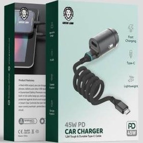 تصویر شارژر فندکی فست شارژ 45 واتی گرین لاین lightning Green Lion 45W PD Car Charger lightning