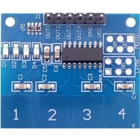 تصویر ماژول TTP224 سنسور تاچ خازنی لمسی 4 تایی 