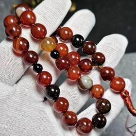 تصویر تسبیح 33 دانه عقیق معدنی کد 36350 