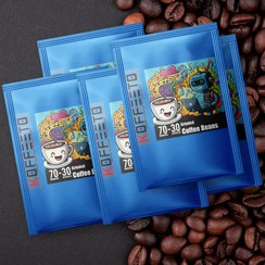 تصویر ساشه قهوه آسیاب شده آماده اسپرسو 70 روبوستا 30 عربیکا 