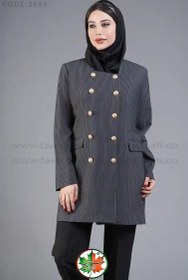 تصویر مانتو شلوار کتی اداری | مدل آروشا | کد 2065 