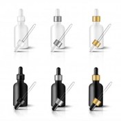 تصویر قطره چکان شیشه ای - ۳۰میل مشکی / میل قطره مشکی طلایی 