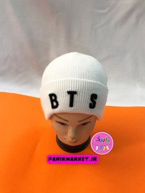 تصویر کلاه بافتنی ساده طرح گروه بی تی اس BTS 