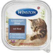 تصویر ووم گربه وینستون با طعم گوشت گوساله 100 گرم (بسته بندی جدید) Winston mit rind 100g