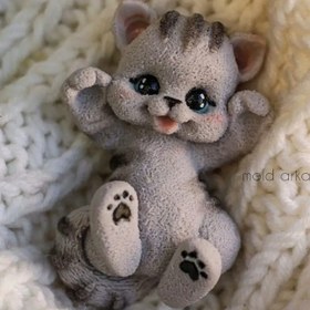 تصویر قالب سیلیکونی گربه خوابیده روسی 