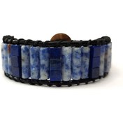 تصویر دستبند سنگ آنجلیت و لاجورد کد 310079 