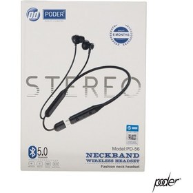 تصویر هندزفری بلوتوث گردنی برند پودر مدل PD-56 NECKBAND Wireless Headset PD-56