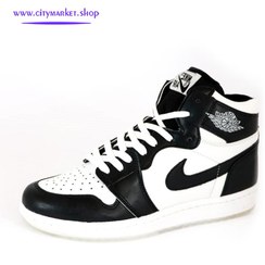 تصویر کتونی ایر جردن ۱ ساقدار سفید مشکی سایز4 ا Nike Air jordan 1 Black & White Size 44 Nike Air jordan 1 Black & White Size 44