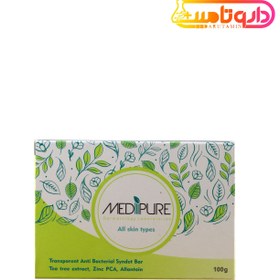 تصویر مدیپور شوینده غیر صابونی جامد شفاف آنتی باکتریال Medipure Transparent Anti Bacterial Syndet Bar