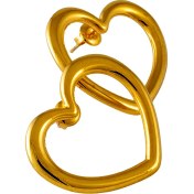 تصویر گوشواره قلبی روکش طلا 