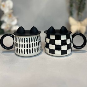 تصویر ماگ سرامیکی درب سیلیکونی 