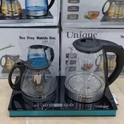تصویر چایساز چای ساز کنارهمی صفحه لمسی یونیک کتری شیشه ای 2200 وات 