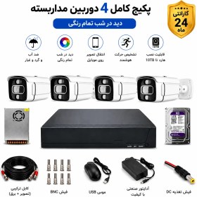 تصویر پکیج ۴ دوربین مداربسته فول اچ دی هوشمند ۴۵۲۲ با دید در شب 