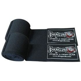 تصویر تجهیزات بوکس مشکی Boxing Bandage Kick Muay Thai Elastic 3.5 متر 83811 دو برابر Dragondo 