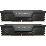 تصویر رم کامپیوتر کورسیر دو کاناله مدل Vengeance فرکانس 5200 مگاهرتز DDR5 تایمینگ CL40 حافظه 64 گیگابایت Corsair Vengeance Dual Channel CL40 5200MHz DDR5 64GB Computer RAM