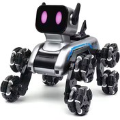 تصویر ربات سگ هشت‌چرخ کنترلی | اسباب‌بازی موزیکال و هوشمند کودک Stunt Eight-Wheel Robot Dog Toy | 2.4GHz Remote Control Intelligent Pet Robot for Kids