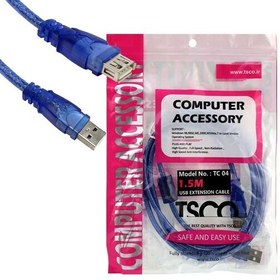 تصویر کابل افزایش usb طول یک و نیم متر برند TSCO TC 04 