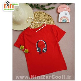 تصویر تیشرت تک هدفون زرد 