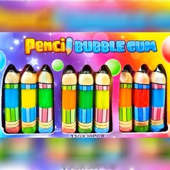 تصویر آدامس مدادی ۳ تایی بسته ی ۳۰ عددی Pencil Bubble Gum 30 sticks