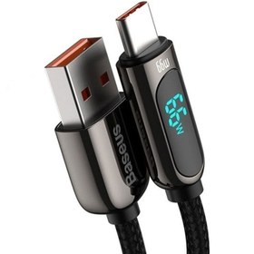 تصویر کابل ۲ متری USB به Type-C بیسوس مدل Baseus Display Fast Charging Data Cable CASX0201 Baseus 2m Display Fast Charging Data Cable USB to Type-C 66W CASX0201